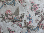 A Triptych of 18th C Chinoiserie Block Printed, Hand Painted Canvas Wall Coverings 
