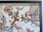 A Triptych of 18th C Chinoiserie Block Printed, Hand Painted Canvas Wall Coverings 