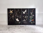 A Set of Four 1930's Embroidered Japanese Silk Panels