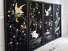 A Set of Four 1930's Embroidered Japanese Silk Panels