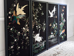 A Set of Four 1930's Embroidered Japanese Silk Panels