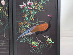 A Set of Four 1930's Embroidered Japanese Silk Panels