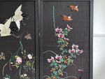 A Set of Four 1930's Embroidered Japanese Silk Panels