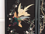 A Set of Four 1930's Embroidered Japanese Silk Panels