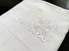Antique French Monogrammed Linen Sheet - 'LH' - Four available