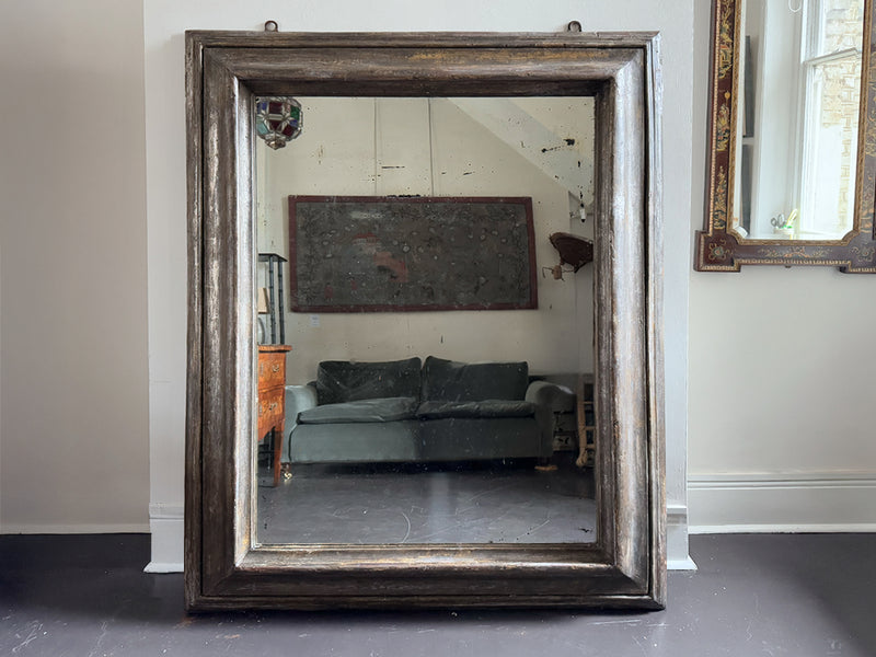 A Huge 18th C Silver Giltwood Italian Mirror