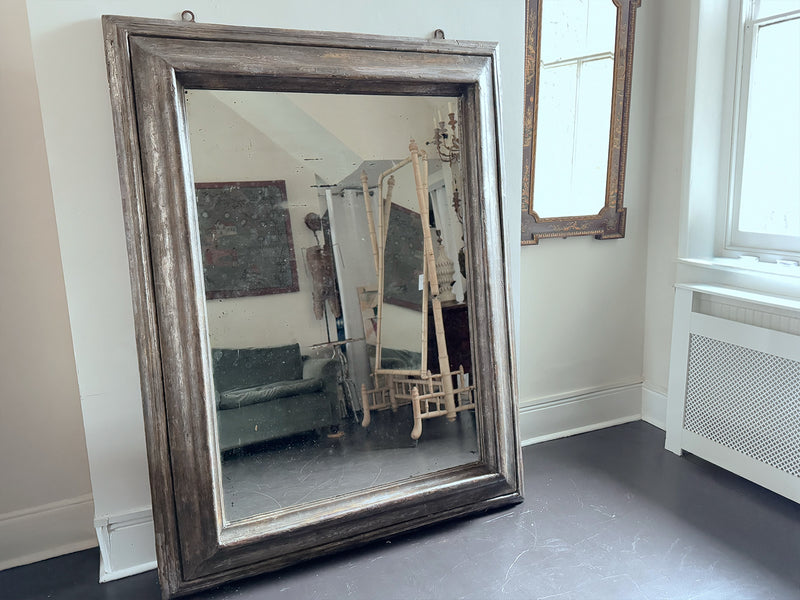 A Huge 18th C Silver Giltwood Italian Mirror