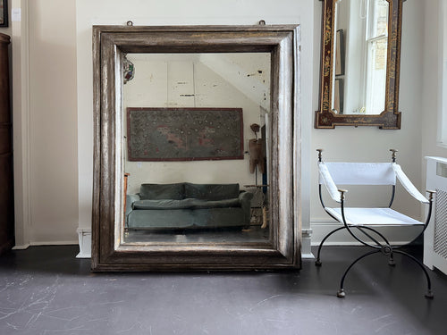 A Huge 18th C Silver Giltwood Italian Mirror