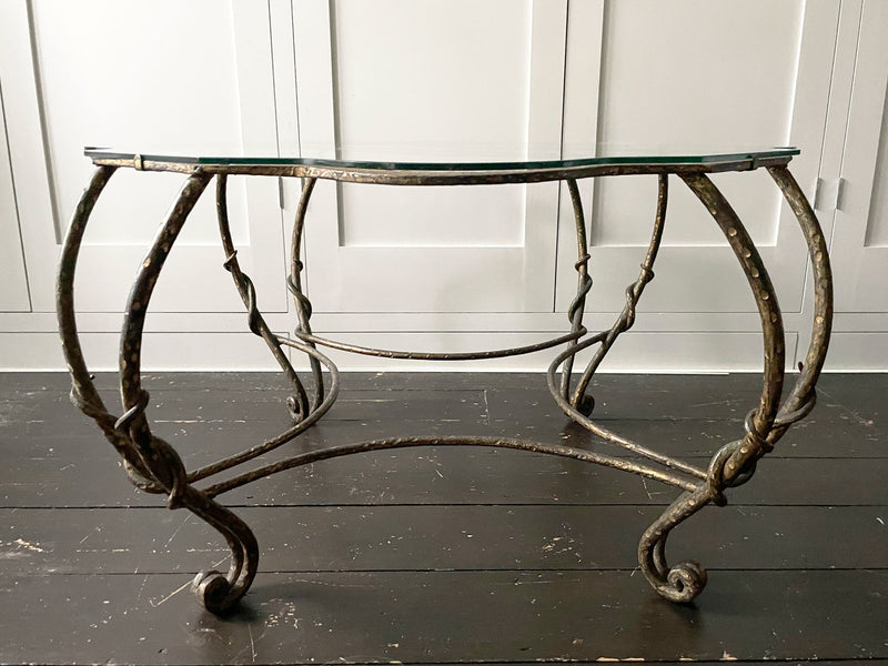 Hammered iron shop coffee table