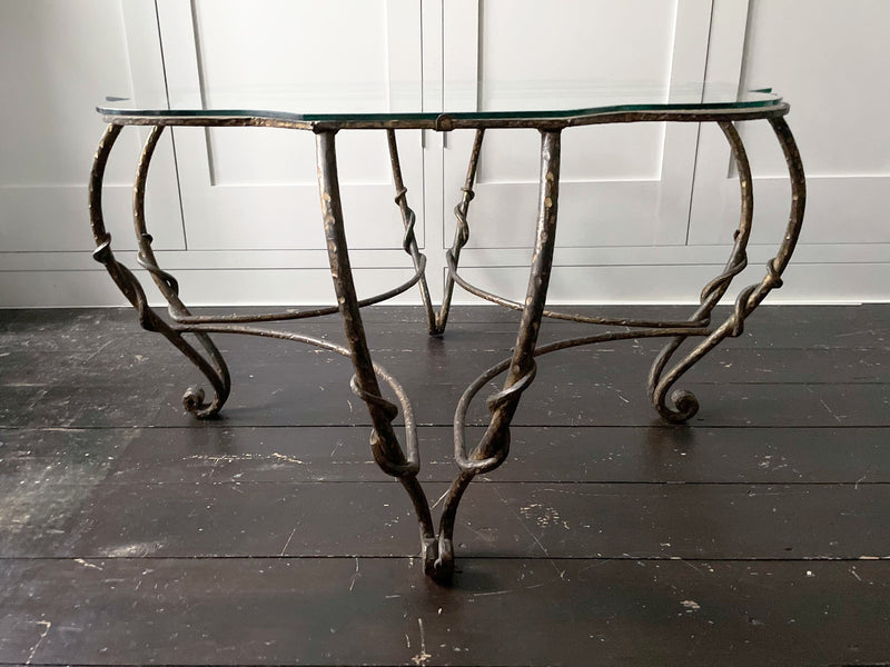 Hammered iron shop coffee table