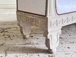 A Thomas Hope Style Painted Window Seat with Linen Upholstery