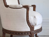 Two Pairs of Carved 19th C Louis XVI Style Carved Frame Bergères