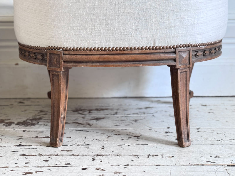 Two Pairs of Carved 19th C Louis XVI Style Carved Frame Bergères
