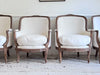 Two Pairs of Carved 19th C Louis XVI Style Carved Frame Bergères