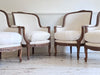 Two Pairs of Carved 19th C Louis XVI Style Carved Frame Bergères