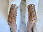 Two Pairs of Carved 19th C Louis XVI Style Carved Frame Bergères