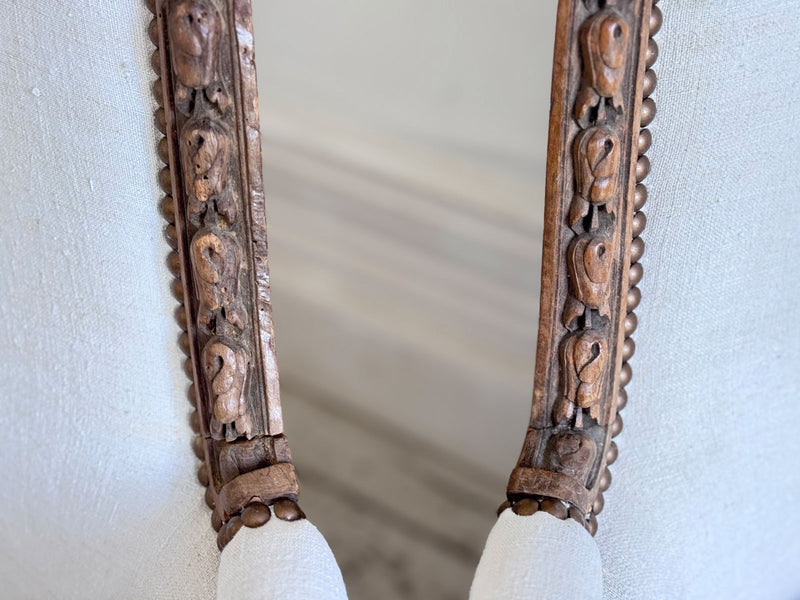 Two Pairs of Carved 19th C Louis XVI Style Carved Frame Bergères