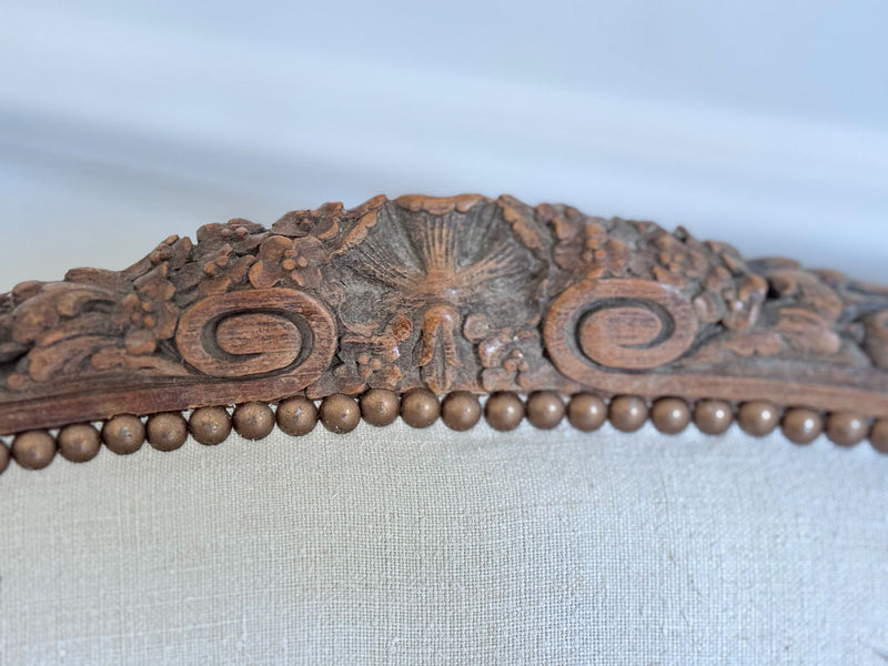 Two Pairs of Carved 19th C Louis XVI Style Carved Frame Bergères