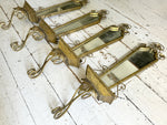 Two Pairs of 1940's French Gilt Metal Mirrored Wall Sconces