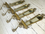 Two Pairs of 1940's French Gilt Metal Mirrored Wall Sconces