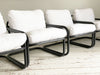 Two Pairs of 1950's French Black Metal Cantilever Chairs