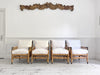 Two Pairs of 1950's French Bamboo Armchairs with Brass Details