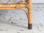 Two Pairs of 1950's French Bamboo Armchairs with Brass Details