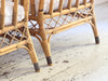 Two Pairs of 1950's French Bamboo Armchairs with Brass Details