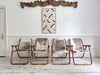 Two Pairs of 1970's Folding Bamboo Cowhide Armchairs