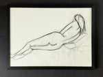 A 1950's French Charcoal Life Drawing on Paper