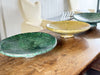 An Extra Large Glazed Green Vintage Moroccan Serving Fruit Dish on Stand