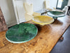 An Extra Large Glazed Green Vintage Moroccan Serving Fruit Dish on Stand