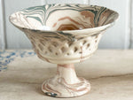 Vintage Pichon d'Uzès Marbled Ceramic Serving Bowl on Stand I