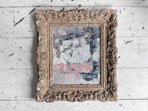 A Vintage Pink Grey Abstract Artwork in Antique Montparnasse Frame II
