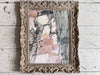 A Vintage Pink Grey Abstract Artwork in Antique Montparnasse Frame I