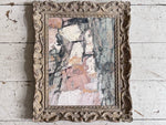 A Vintage Pink Grey Abstract Artwork in Antique Montparnasse Frame I