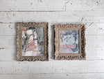 A Vintage Pink Grey Abstract Artwork in Antique Montparnasse Frame I