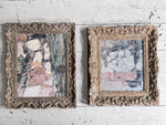 A Vintage Pink Grey Abstract Artwork in Antique Montparnasse Frame I