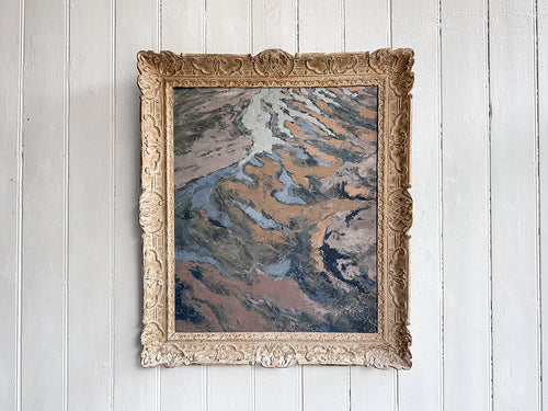 A Large Abstract Acrylic on Paper Artwork by Jean-Pierre Villeneuve in a Montparnasse Frame.