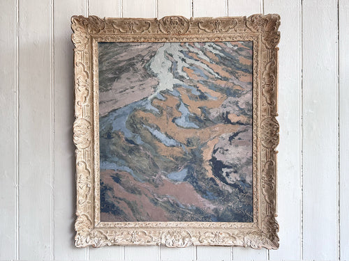A Large Abstract Acrylic on Paper Artwork by Jean-Pierre Villeneuve in a Montparnasse Frame.
