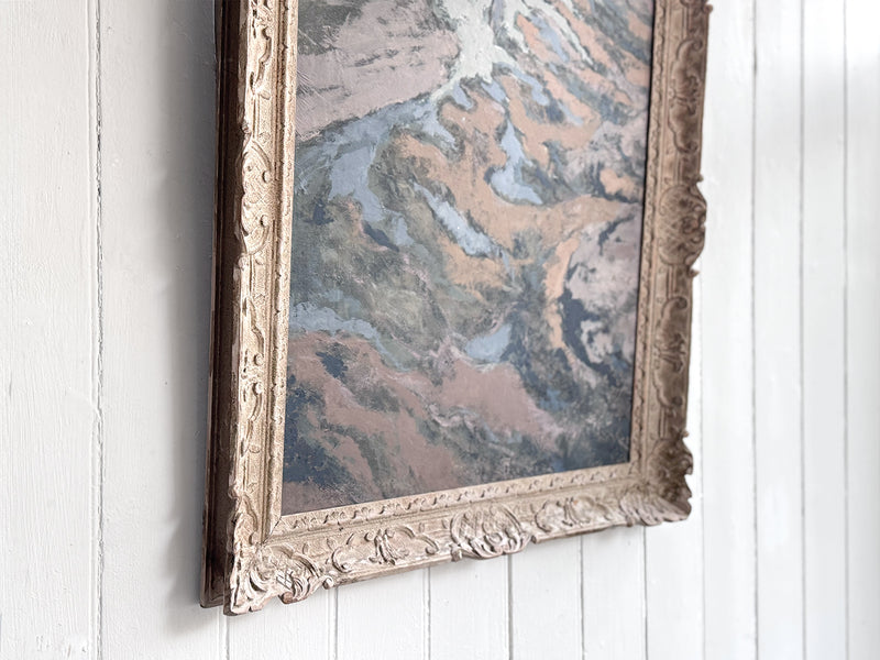 A Large Abstract Acrylic on Paper Artwork by Jean-Pierre Villeneuve in a Montparnasse Frame.