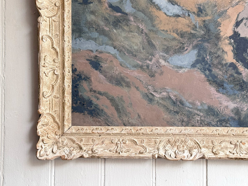 A Large Abstract Acrylic on Paper Artwork by Jean-Pierre Villeneuve in a Montparnasse Frame.