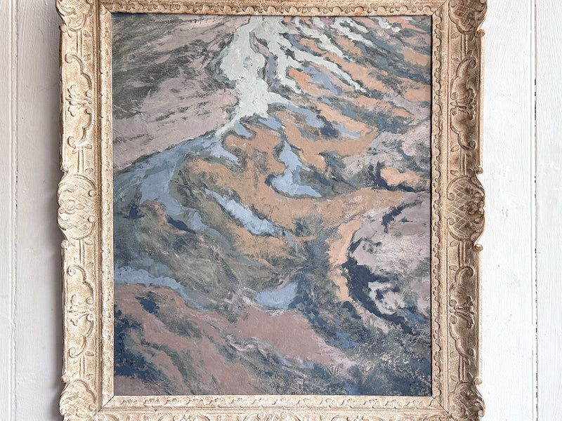 A Large Abstract Acrylic on Paper Artwork by Jean-Pierre Villeneuve in a Montparnasse Frame.