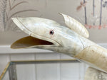 A Vintage French Horn Fish Sculpture