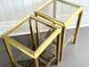 A Pair of 1970's Two Tier Brass Plated Side Tables