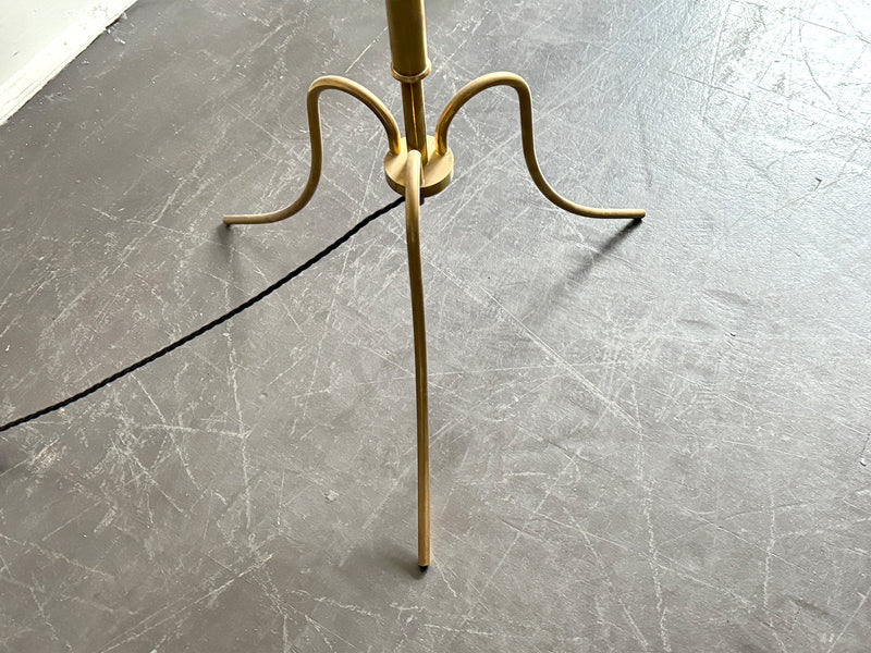A 1960's French Brass Plated Floor Light on Tripod Base