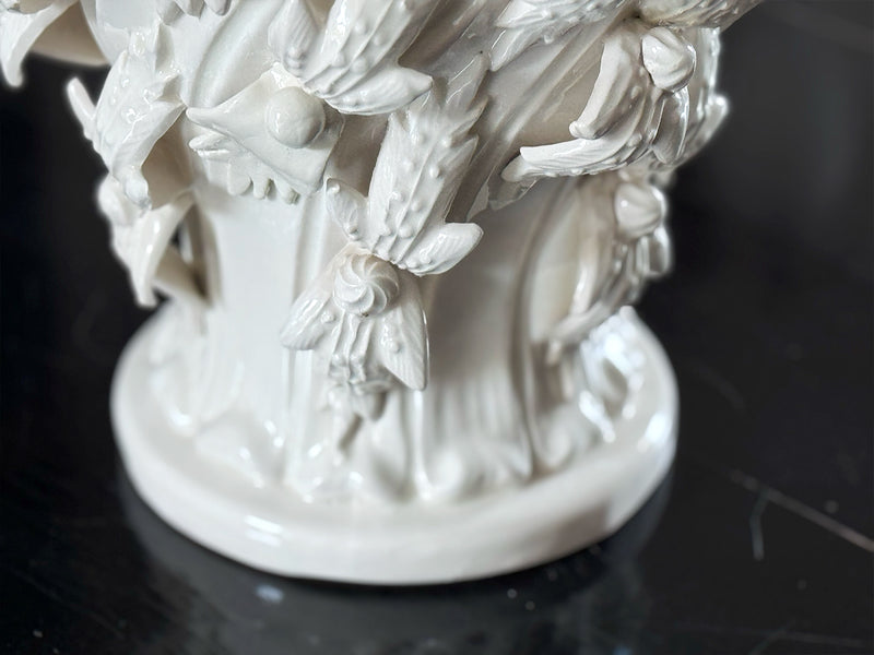A 1960's Manises White Ceramic Vase