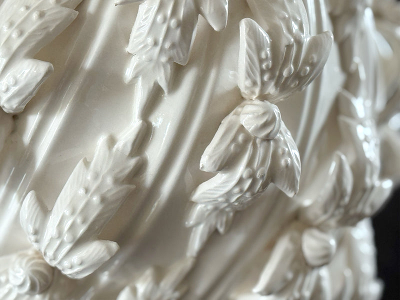 A 1960's Manises White Ceramic Vase