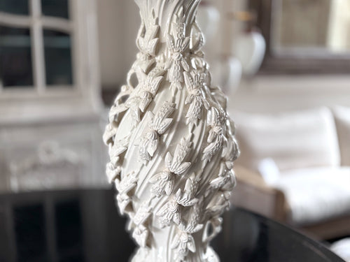 A 1960's Manises White Ceramic Vase