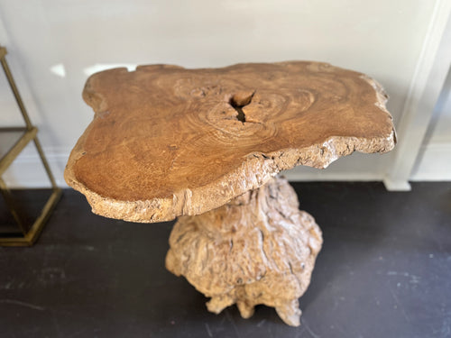 A Naturalistic Early 20th C Burr Elm Centre Table